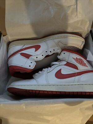 Nike Air Jordan 1 Mid SE Shoes White Lobster Dune Red FJ3458-160
