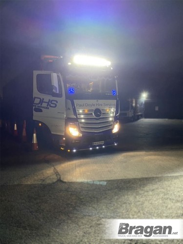 Roof Bar + Spots+LEDs+Clear Beacons To Fit Iveco Stralis Active Space Time BLACK - Picture 9 of 12