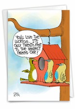 1 Funny Blank All Occasions Greeting Card - Parked Car-Envelope Included,US-Made