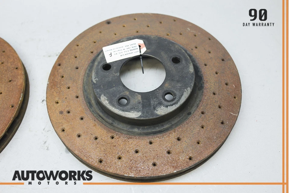 98-03 Jaguar XJR XJ8 VDP X350 Front Left & Right Side Brake Rotor Disk Set OEM - Image 3 of 4