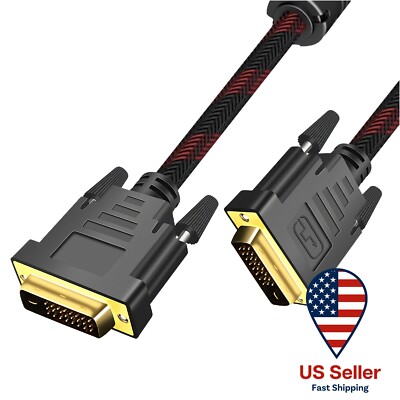 DVI to DVI Cable Adapter - Male DVI-D to Male DVI-D (Dual Link) Cable 10ft