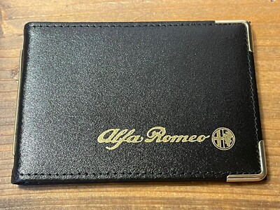 ALFA ROMEO Kartenhalter Geldbörse - SCHWARZ ECHTES LEDER SELTEN Made in England