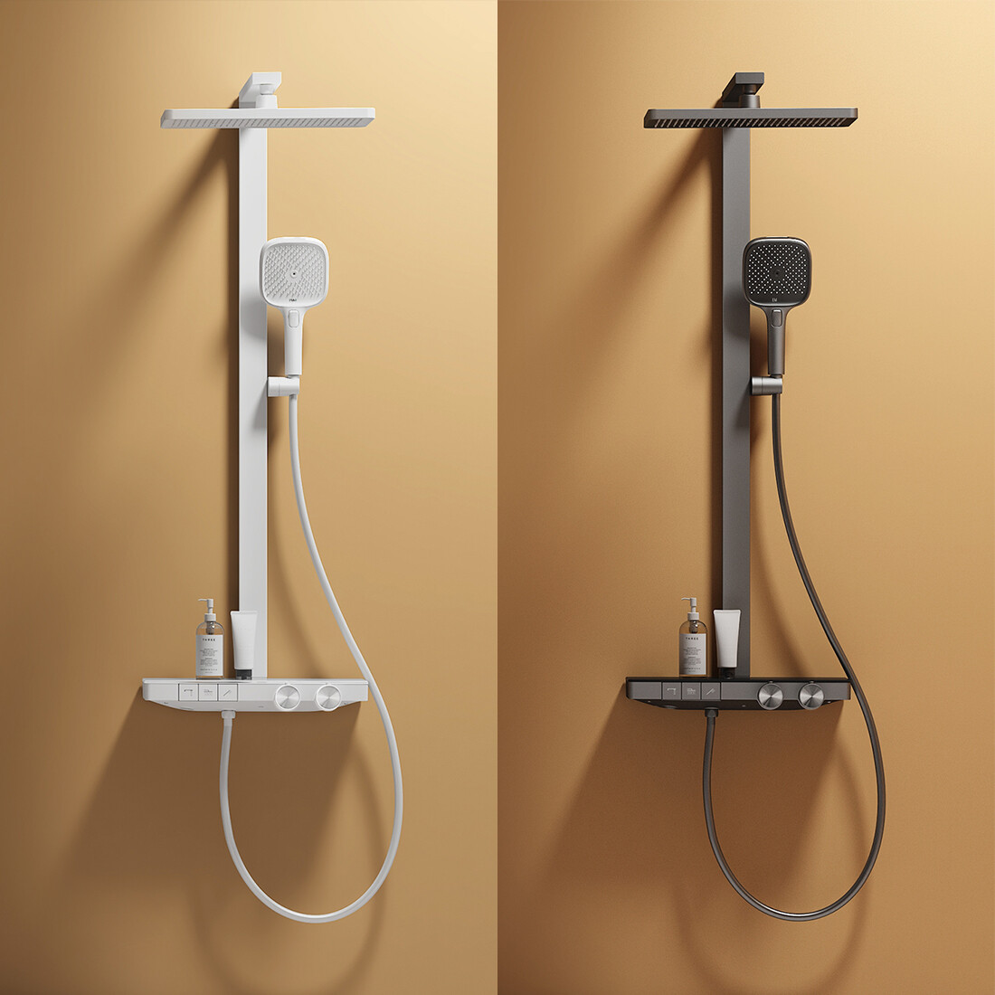 Duschsystem Duschset Regendusche Mit Thermostat Einstellbare Wassermenge Bad