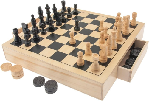 Teorema 40500 - Dama, Scacchi E Tria, Legno, per 2 Giocatori - Foto 5 di 12