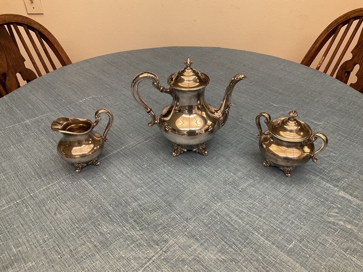 Reed & Barton Vintage Regent 5600 Silver Plate Coffee Tea set 3