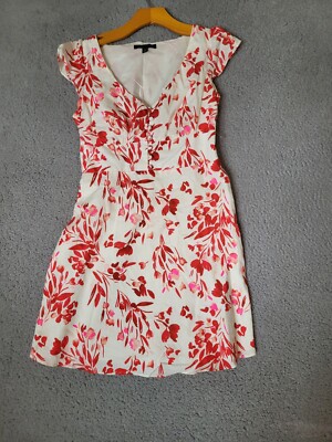 BANANA REPUBLIC Dress Women Ruffle Sleeves Spring Coral Pink Linen Cotton Size 2 | eBay BANANA REPUBLIC Dress Women Ruffle Sleeves Spring Coral Pink Linen Cotton Size 2 | eBay