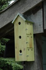 Bird House Flat Nest Box Wood Zinc Garden Wildlife Small Birds Sparrow Tit Finch