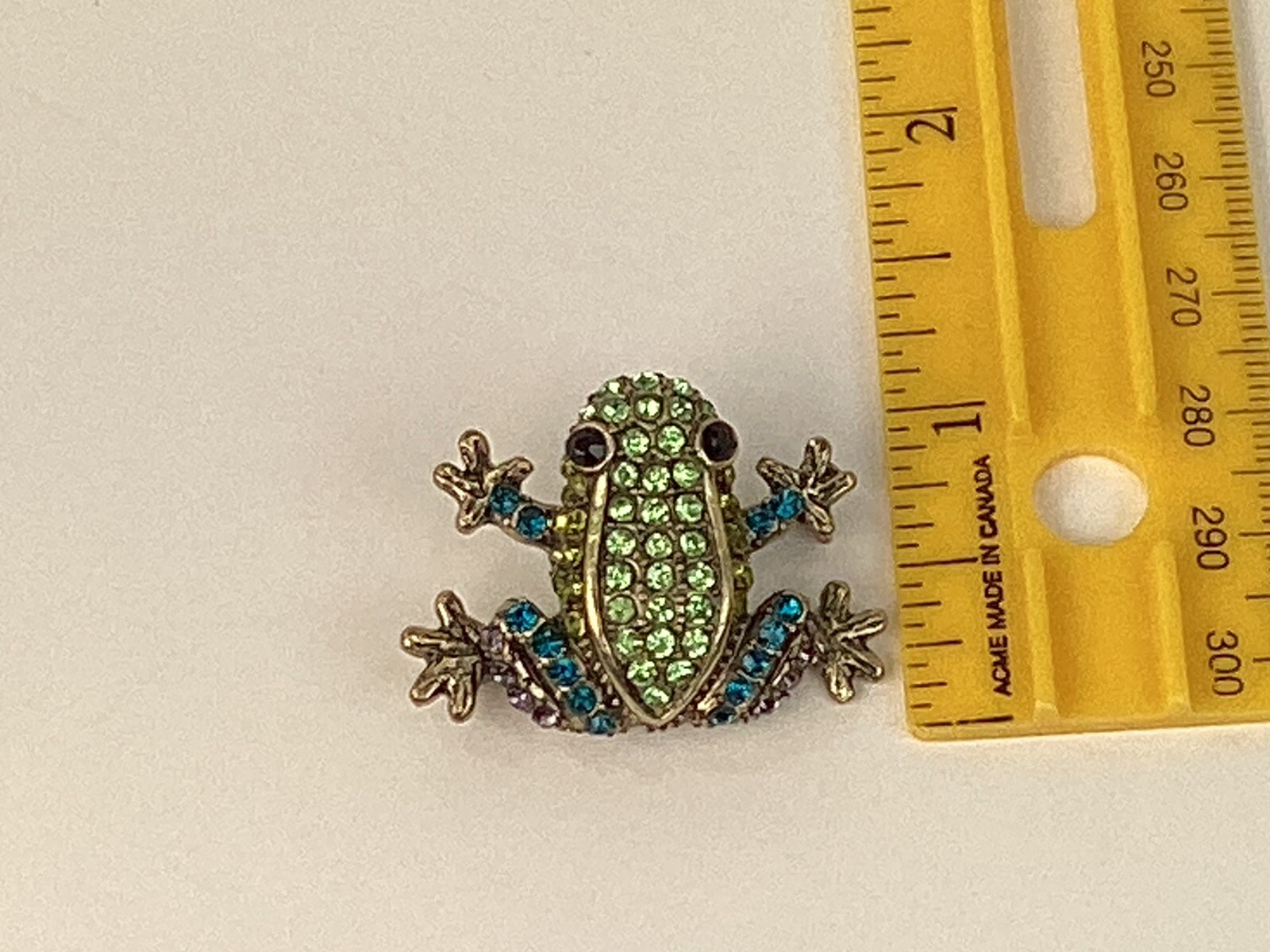 OPC CN Multi colored rhinestone statement frog br… - image 4