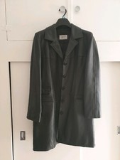 Ladies Full Length Black Leather Coat Syled By Kit
