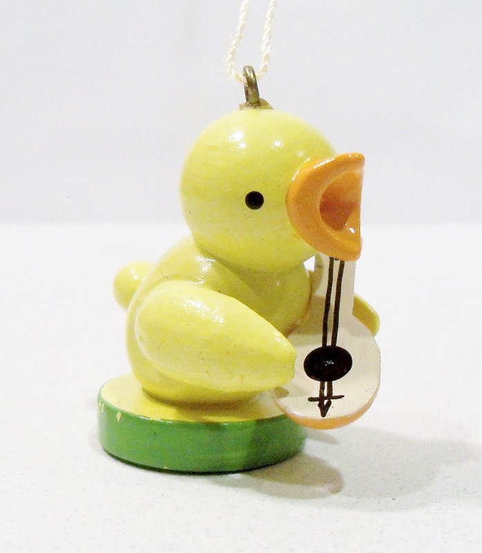 Erzgebirge Germany Chick Musician Mandolin Lute Wood Wooden Ulbricht Ornament