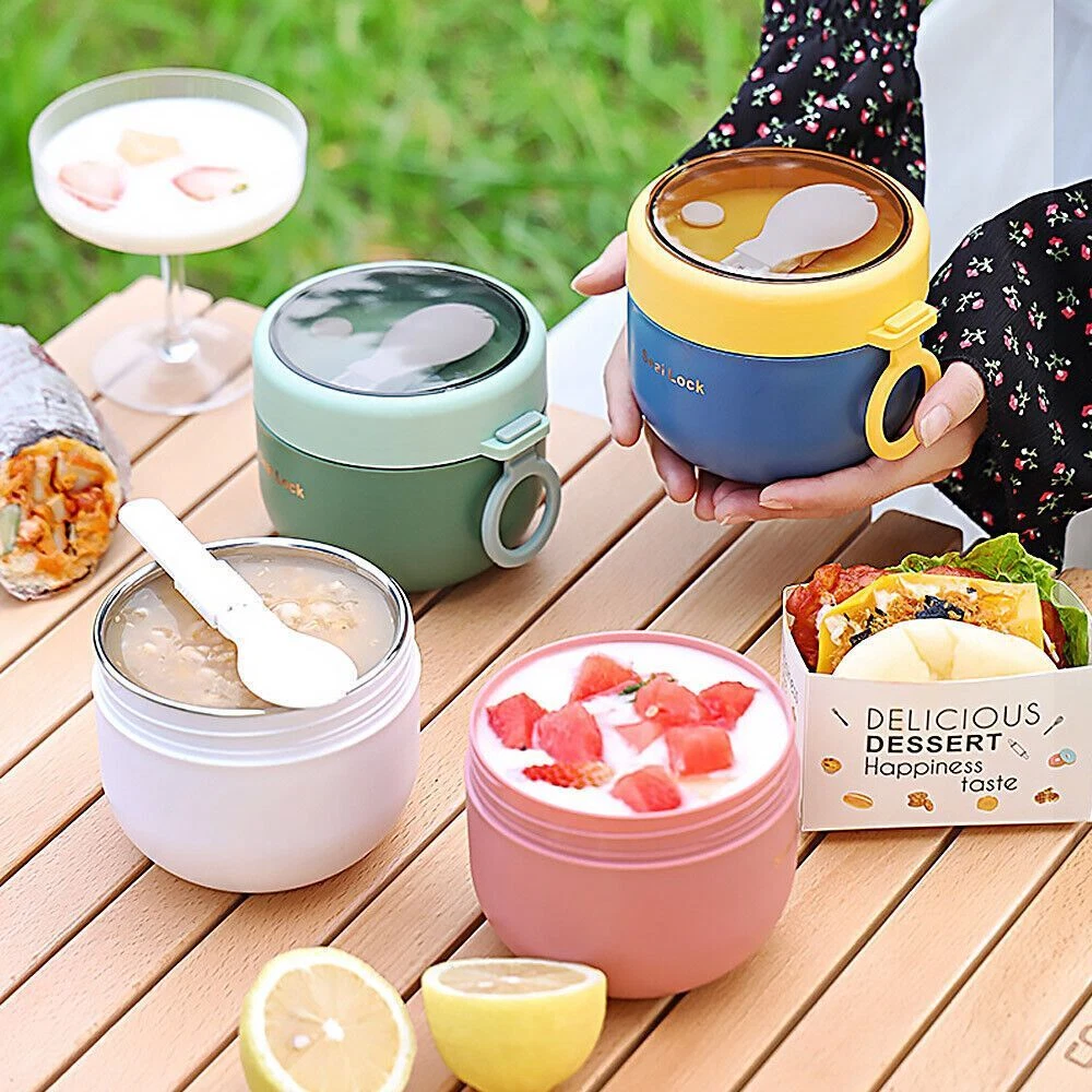 Thermos With Spoon Vacuum Cup Food Flask Insulated Jar Lunch Box Food  Container