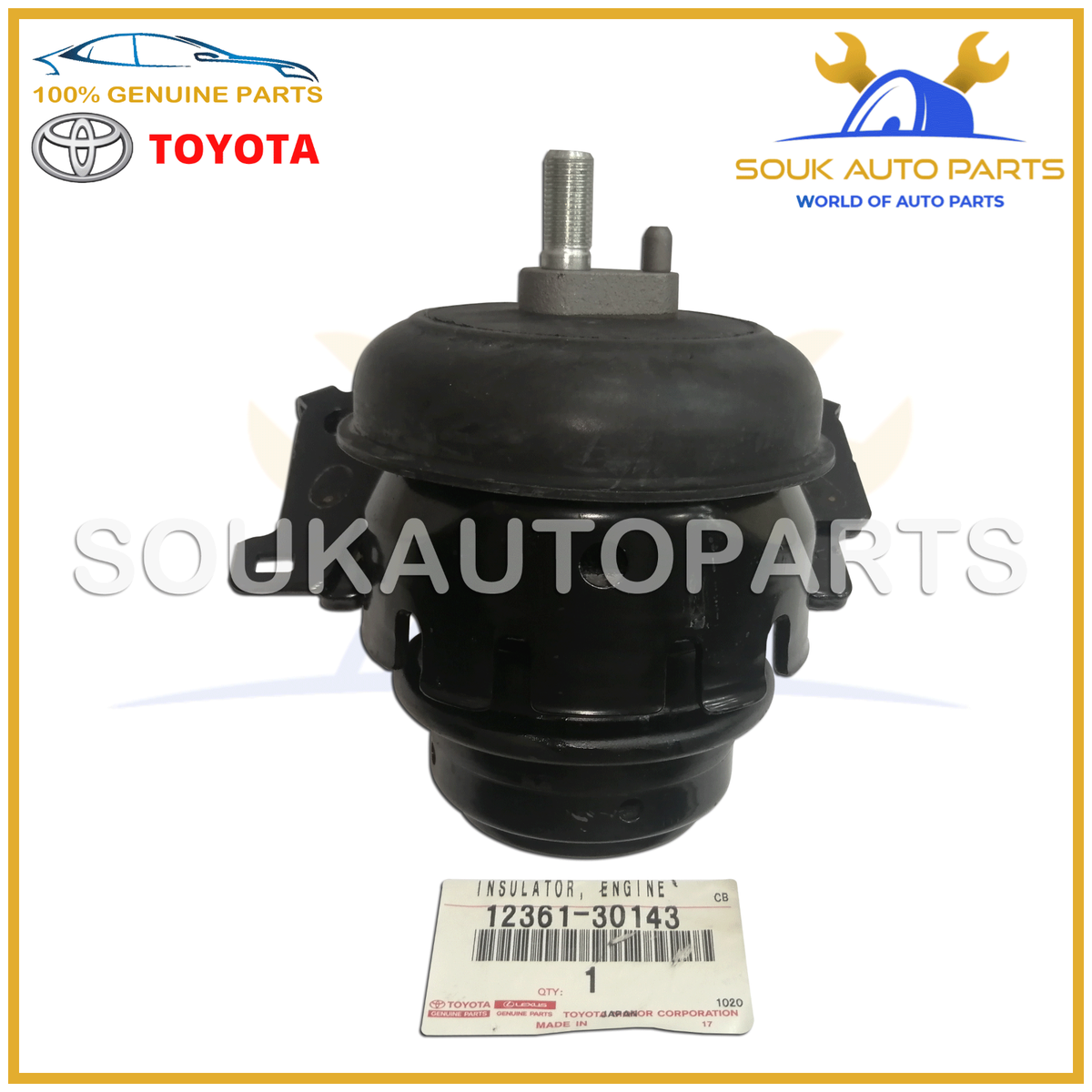 12361-30143 Genuine Toyota INSULATOR, ENGINE MOUNTING FRONT