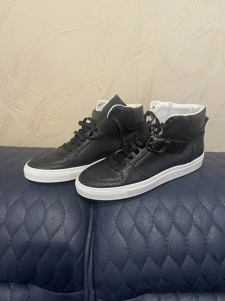 Cuero Roberto Cavalli Hi-Top Luxurios en relieve de serpiente y perforado talla 11M Foto 3 de 3