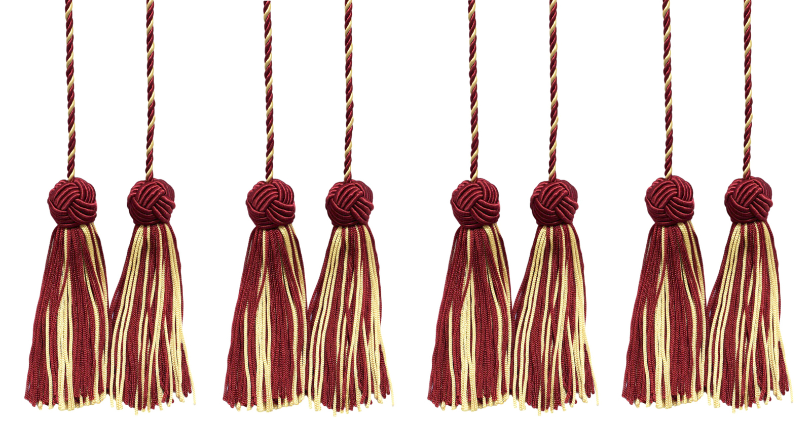 Curtain Tieback, Style# BHCT, Color# 572 - White Gold Red [Set of 4]