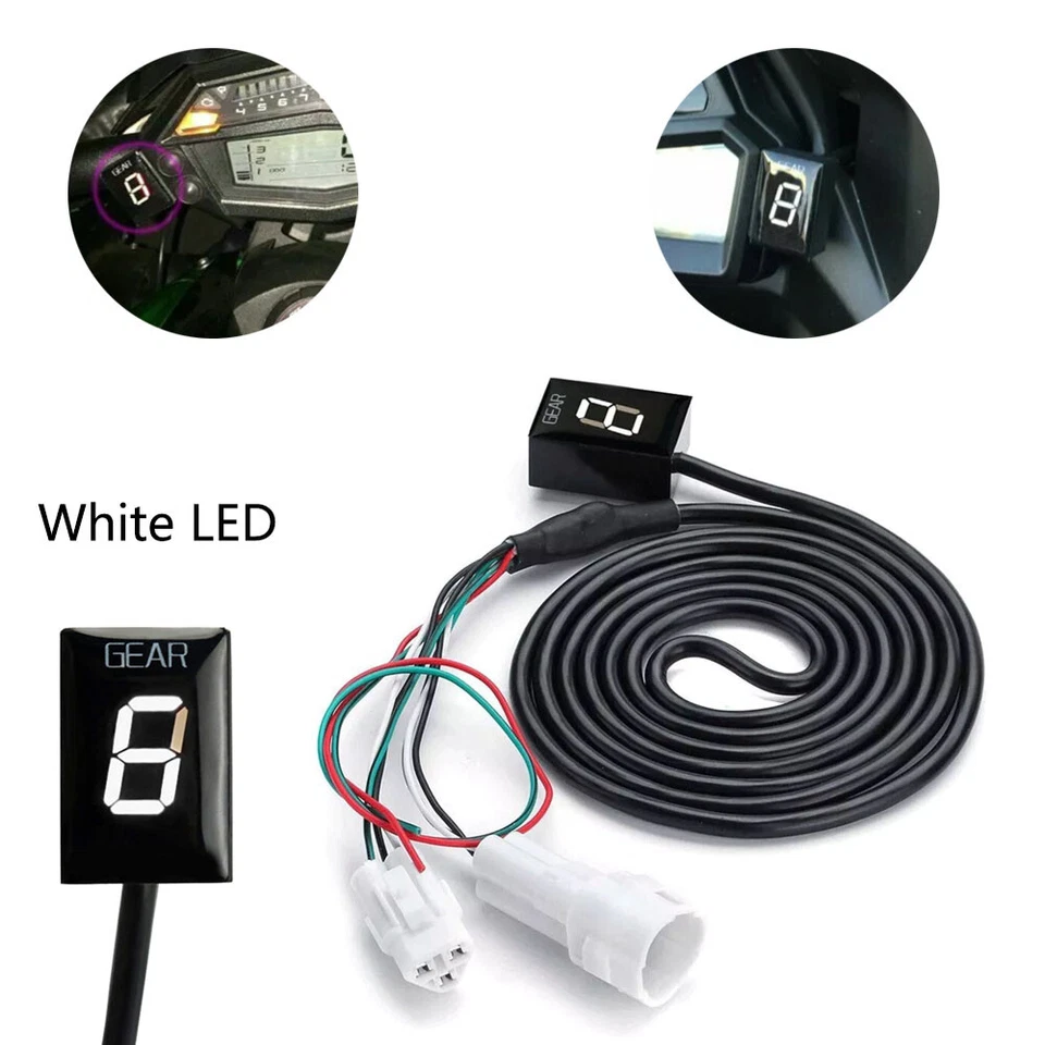 Motorcycle Gear Indicator White LED for Yamaha FZ6 6R YZFR1 R6 WR250R FZN150 XJ6 — 第 2/4 张图片