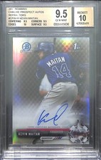 2017 Bowman Chrome Refractor Autograph CPA-KM Kevin Maitan No 328 of 499 BGS 9.5