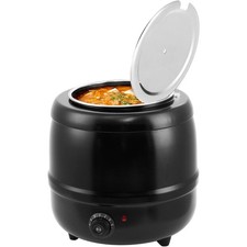 10.5QT/13.7QT Electric Round Drum Soup Warmer w/ Knob-Controlled Adjustable Temp