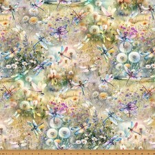 Wings Over Wildflowers By Hoffman Fabrics - Spring Meadows X5701-145