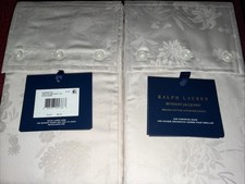 Ralph Lauren Home Euro Shams Set of 2 Bethany Jacquard Silver Cotton New