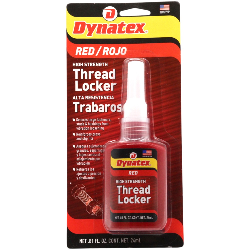 Dynatex Red High Strength Threadlocker 0.81 oz Bottle (Single)