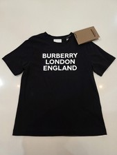 Burberry Kids Black Logo T-Shirt Size 6Y/110cm Crewneck Short Sleeve 8028809 NWT