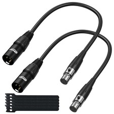 3 Pin XLR Male to Mini XLR Female TA3F Microphone Cable Adapter 1 Ft/2 Pack...