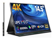 4K Portable Monitor, 14.5" UHD 3840x2400 Laptop Display with Smart Cover, 16:10
