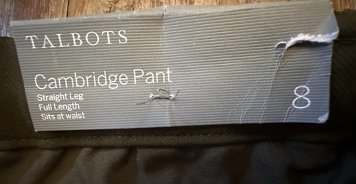 Talbots Olive Green Cambridge Elastic Waist Pull On Pants Sz 8 Straight Leg NWT - Picture 6 of 19