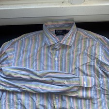 Polo Ralph Lauren Shirt Mens 16.5 L Multicolor Striped Regent Classic Fit 90s