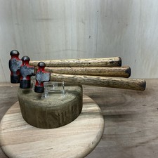 Mac Tools Lot Of 3 Ball Peen Hammer Bh16bbh12bbh8b Wooden Handle Auto Bodyt