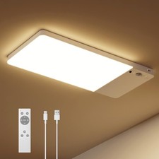 Rechargeable Motion Sensor Ceiling Light 12000mAh Battery Remote Control
