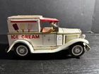 Vintage Bandai Tin Lithograph Friction Ice Cream Truck 3" x 6.25" x3" Gd-VG Cond