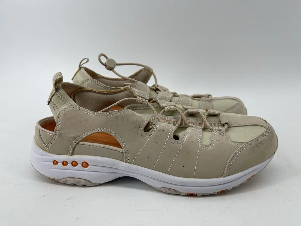Easy Spirit Pull On Comfort Shoes Womens Size 8.5 M Beige Tan White Orange - Image 4 of 4