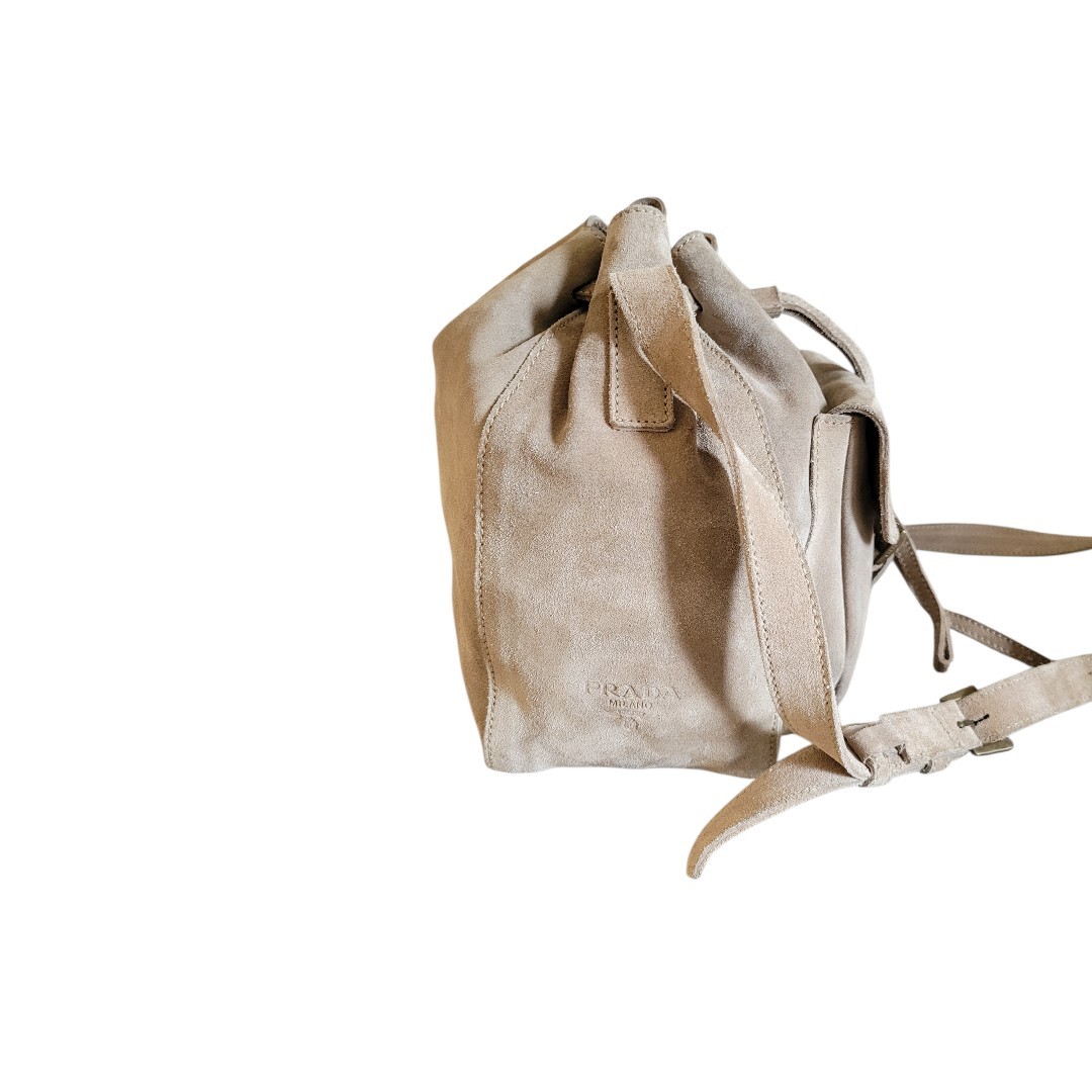 PRADA Shoulder Bag Suede Beige Auth 162513 thumbnail 5