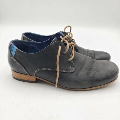 B6 John Fluevog Brown Leather Oxford CBC Radio Artisan Dress Shoes Lace Mens 9