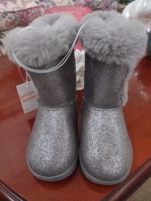 Toddler Girls JUMPING BEANS Gray Fur Lined Fur Trim 7T Boots NWT 34.99