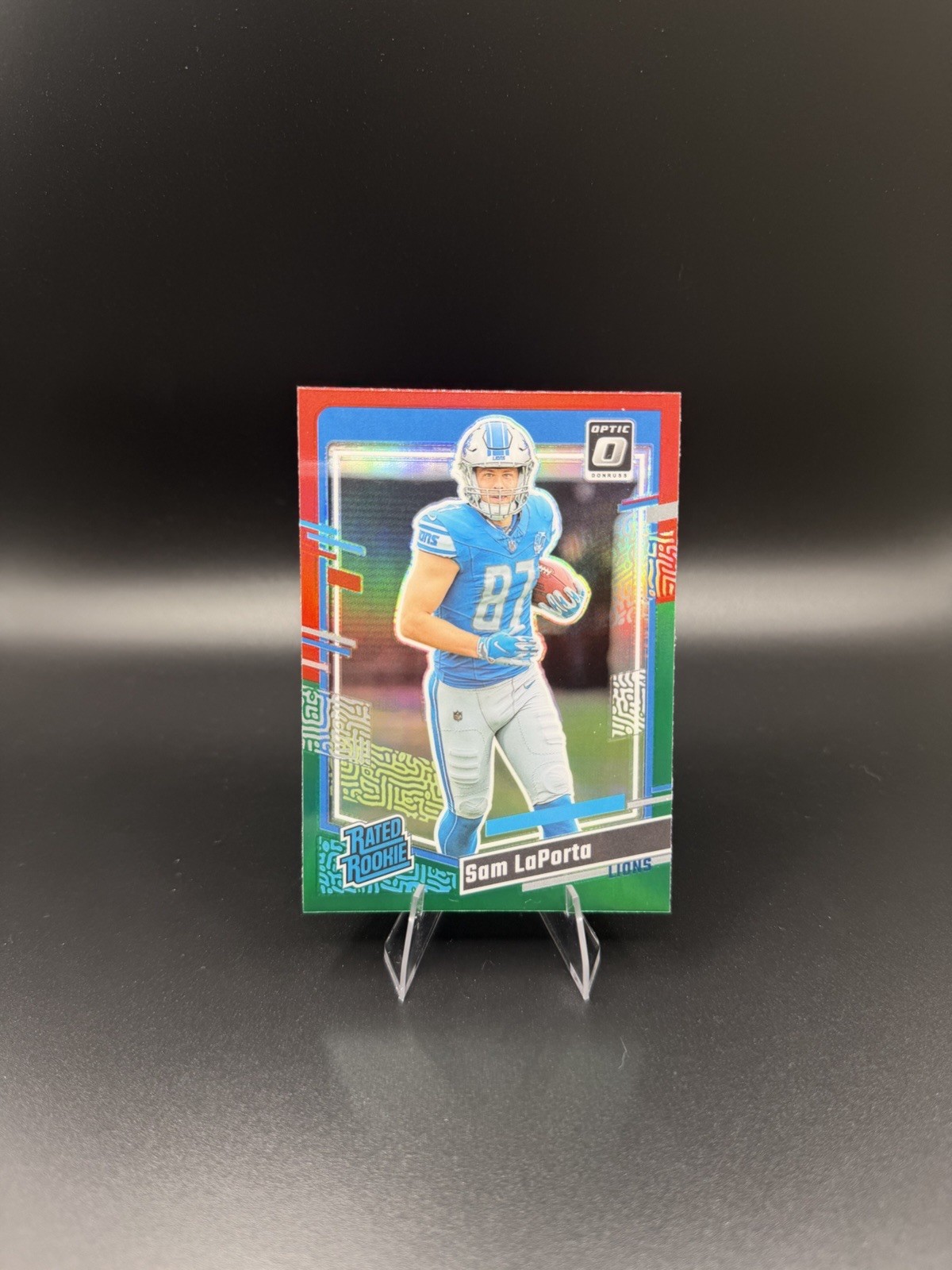 2023 Donruss Optic Sam LaPorta Rated Rookie Red & Green Prizm RC LIONS #332