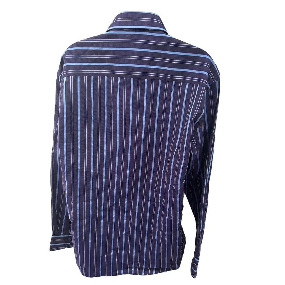 Zagiri Mens Dress Shirt Striped Long Sleeve Button Up Casual Party Size L - Image 3 of 4
