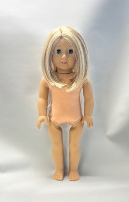 2017 american girl doll short blonde hair, pierced ears