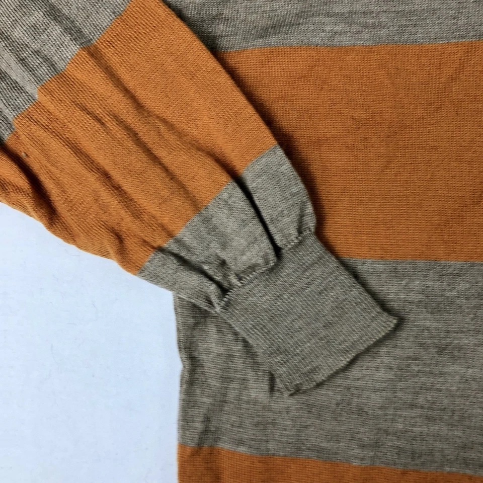 Sudadera Salvatore Ferragamo De Colección 100% Lana Polar Mujer Mediana Naranja Rayas Foto 3 de 4