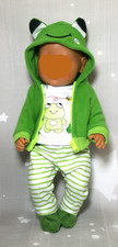 5-tlg Kombi Jacke Hose Mütze Pullover Puppen kleidung Re born Baby Puppe 43-45cm