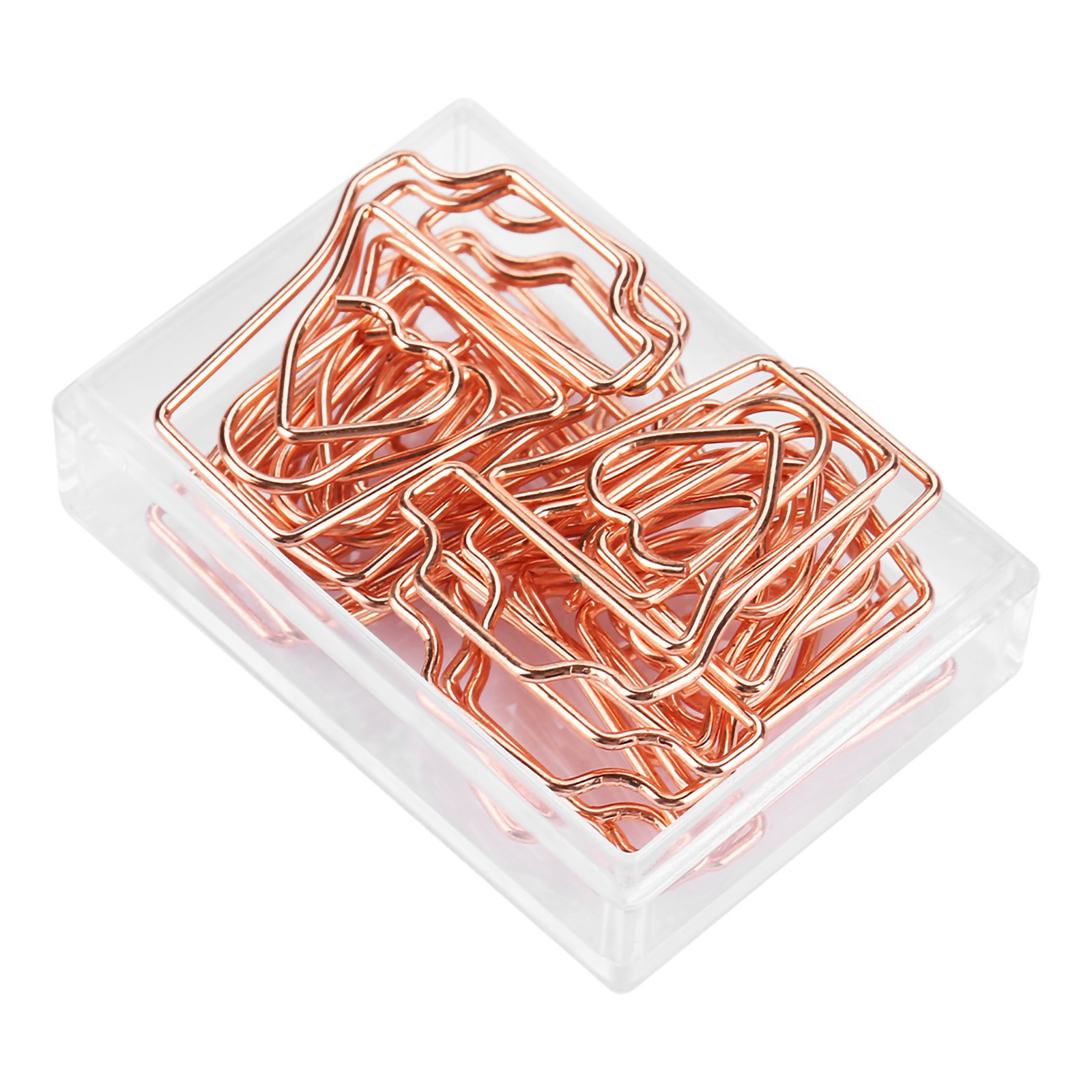 12Pcs/Box Paper Clip Rose Gold Color Bookmark Clip Cute For School Home