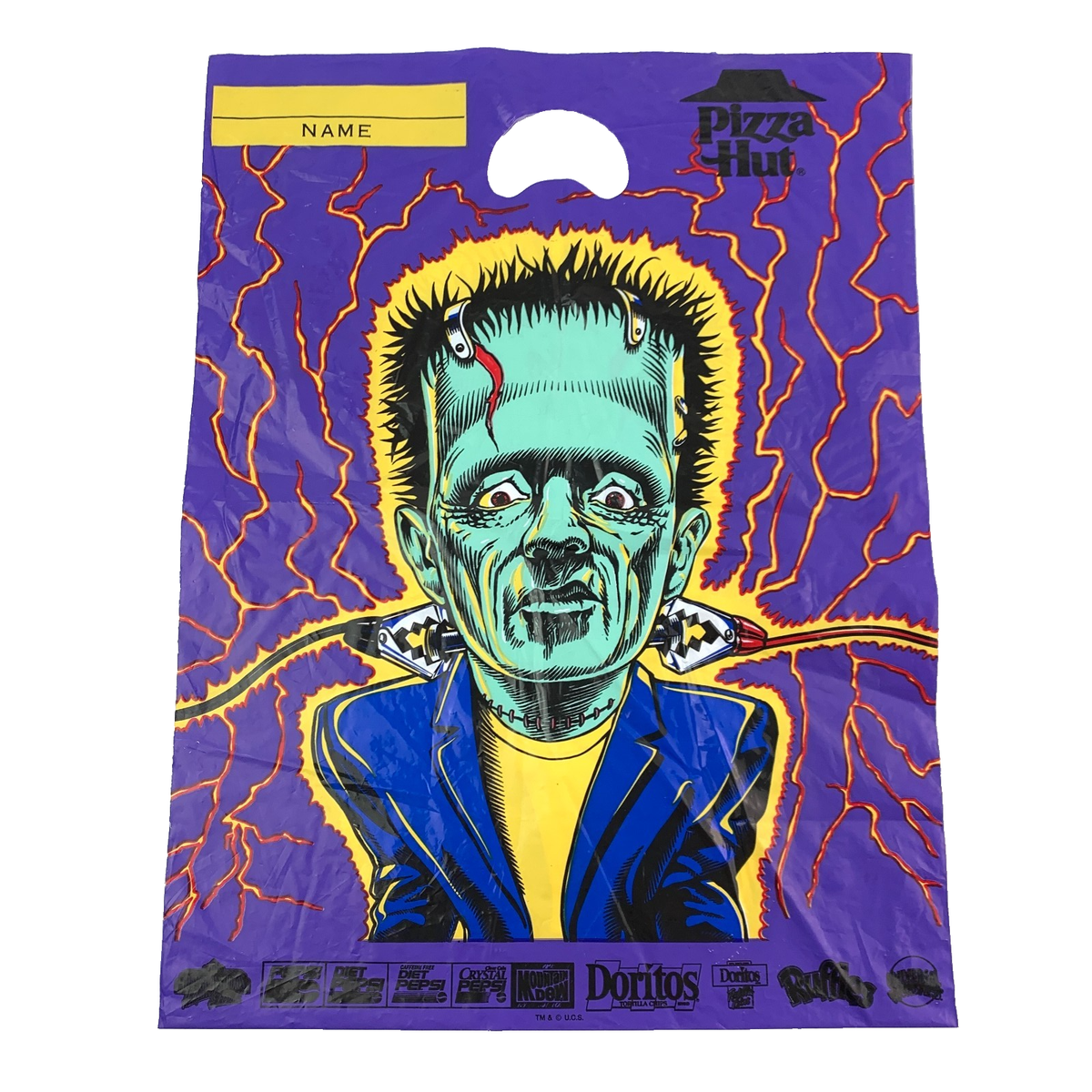 Vintage 90s Pizza Hut Shocked Zombie Plastic Trick Or Treat