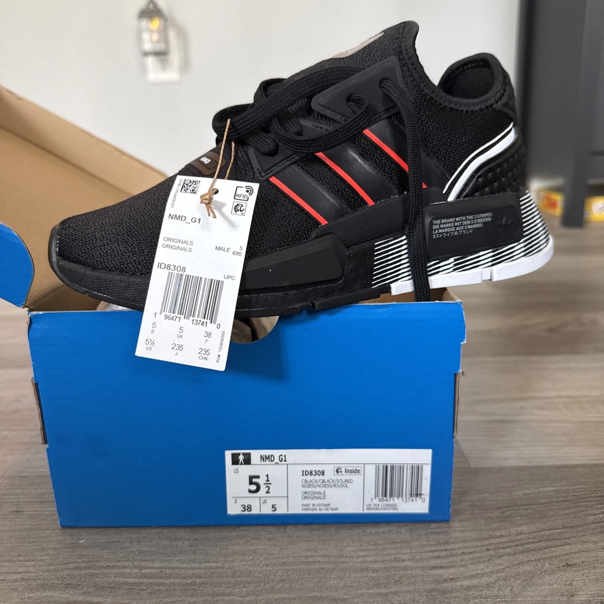 Adidas NMD_G1 Black Solar Red for sale | eBay