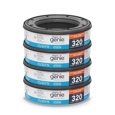 Diaper Genie Refill 4-Pack - Holds 1280 Newborn Diapers, Unscented, Round