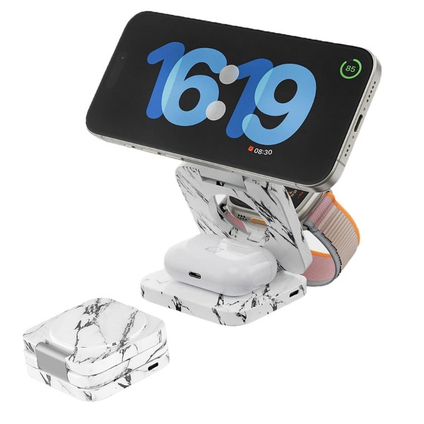Faltbare 3 In 1 Ladestation FüR Iphone Apple Watch Airpods 15W Wireless Charger-image