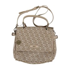 Dkny Womens Purse Shoulder Bag Handbag Crossbody Pockets Travel Beige New Nwt