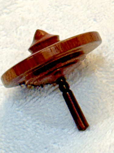 Wooden hand turned Spinning Finger Top well done spins great