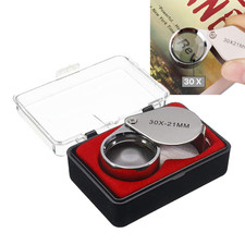 Jeweler's Magnifying Loupe 30x 21mm Glass Eye Magnifier for Jewelry with Case