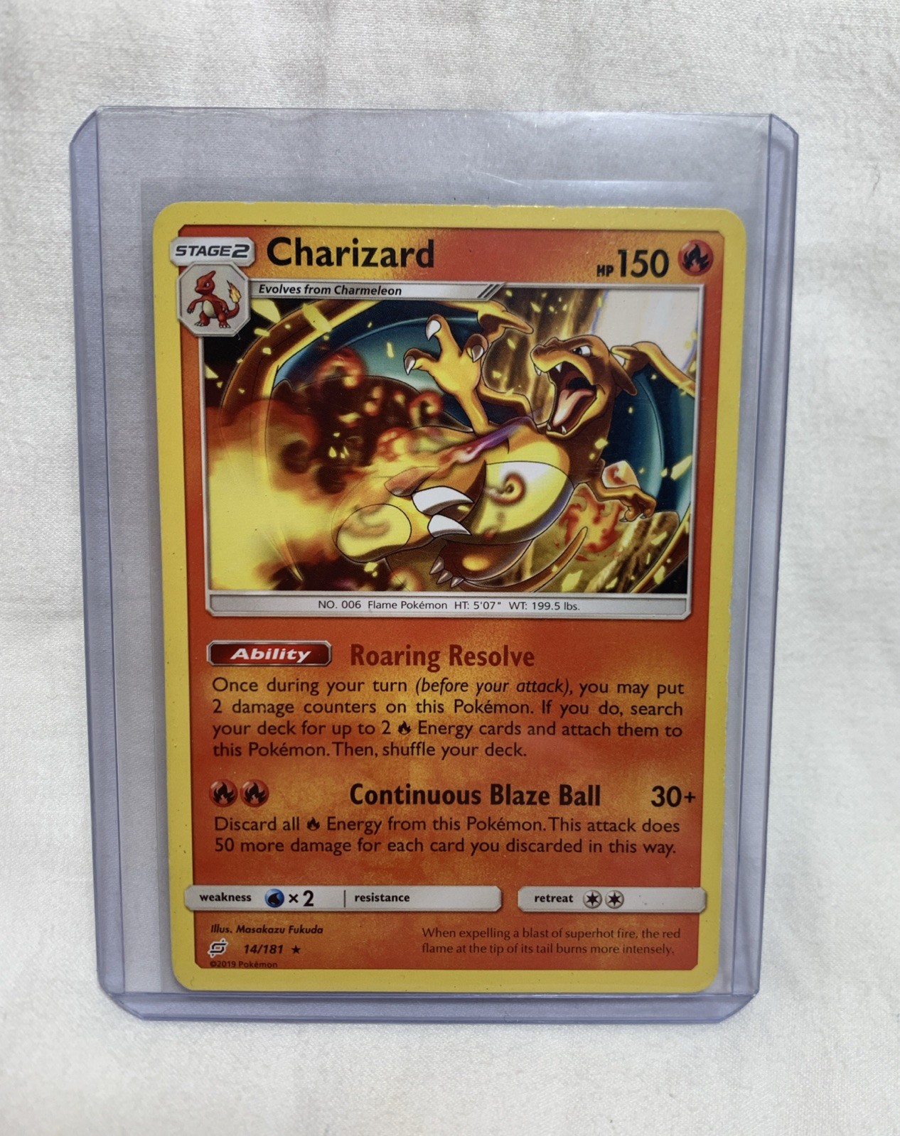 Pokemon TCG - Charizard - 14/181 - Non-Holo Rare - Sun And Moon: Team Up LP